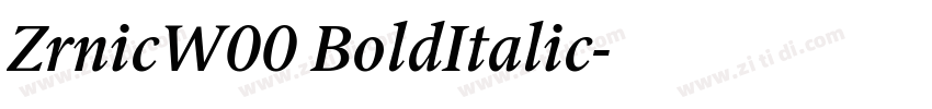ZrnicW00 BoldItalic字体转换